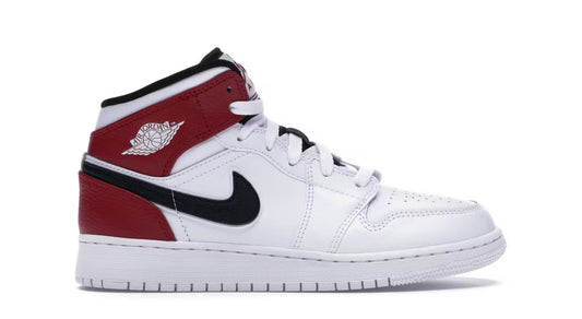 Jordan 1 Mid White Black Gym Red ( GS )